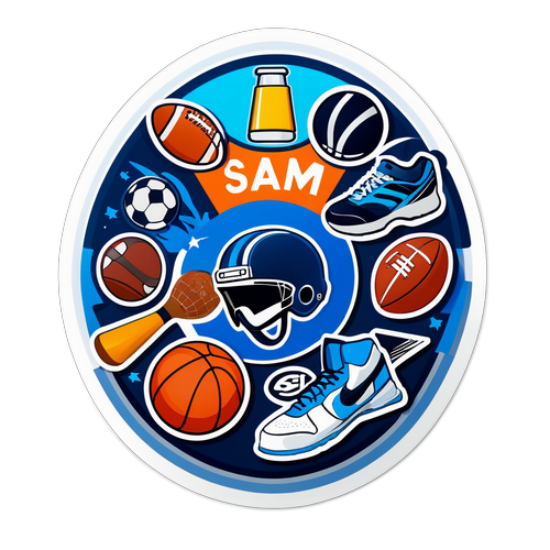 สติกเกอร์โลโก้ 'Siam Sports' พร้อมสัญลักษณ์กีฬา