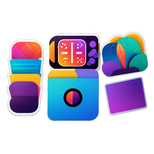 Thiết kế nhãn dán iOS 18.5 với họa tiết sống động