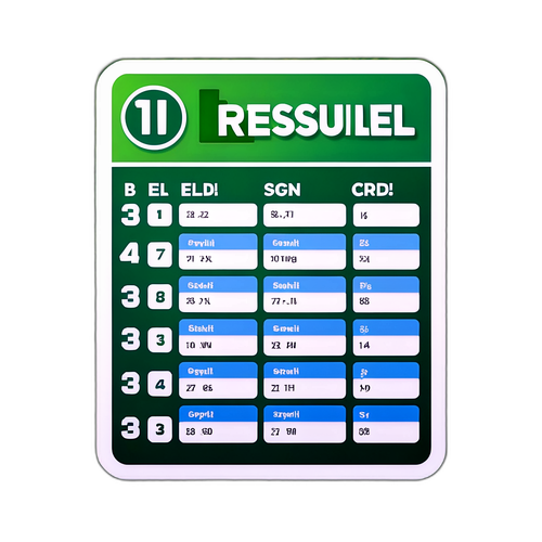 Nhãn dán kết quả bóng đá với biểu đồ rõ ràng trên nền cỏ