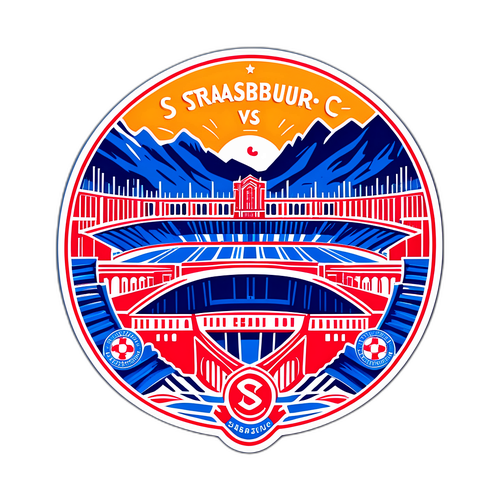 Stiker Gaya Poster Vintage: Strasbourg vs Marseille