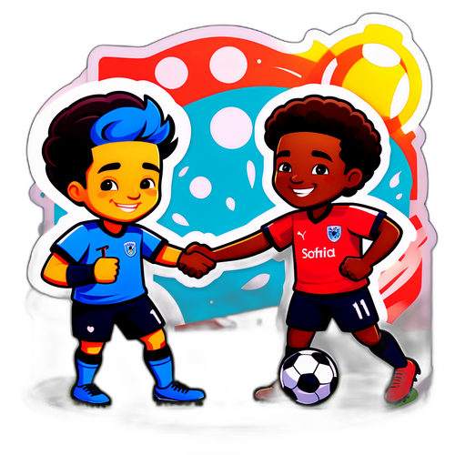 Stiker Pertandingan Sepak Bola Persahabatan