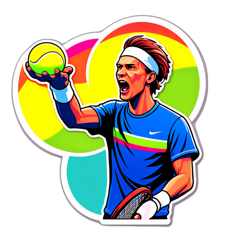 Jannik Sinner som tjänar tennisboll