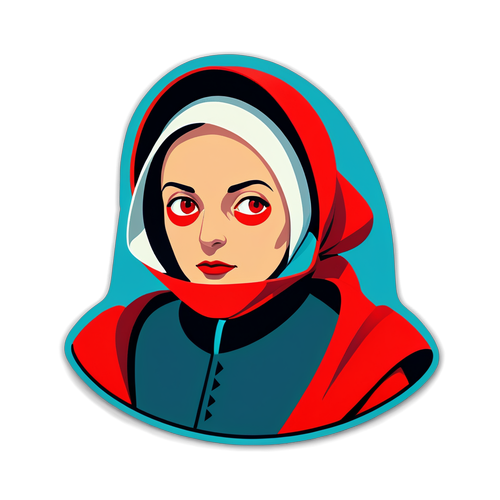 Surrealistyczny Sticker Inspirujący się "Opowieścią Podręcznej"