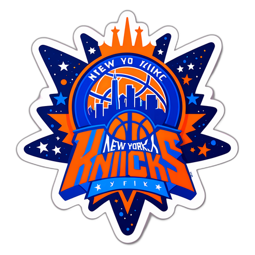 Stylized New York Knicks Sticker na may Elemento ng Mahika