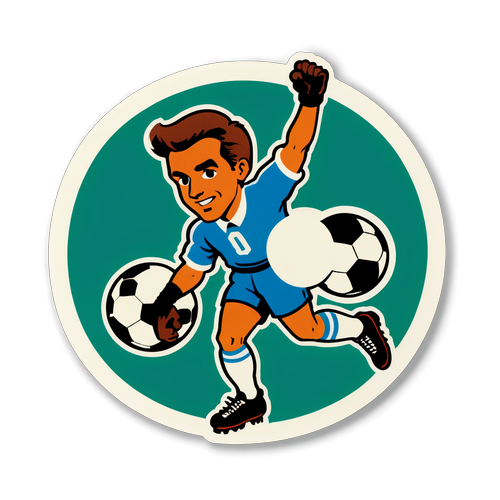 Stiker Gaya Nostalgia Vintage Bola Sepak