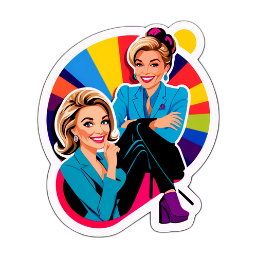 RTL Damen Sticker: Glamouröse Moderatoren im TV-Studio