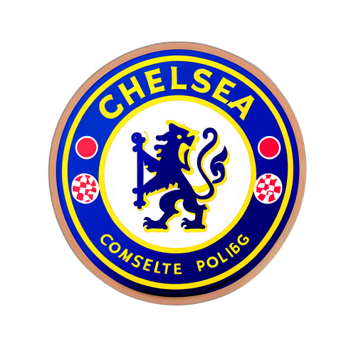 Ein kreativer Aufkleber mit dem Chelsea-Emblem