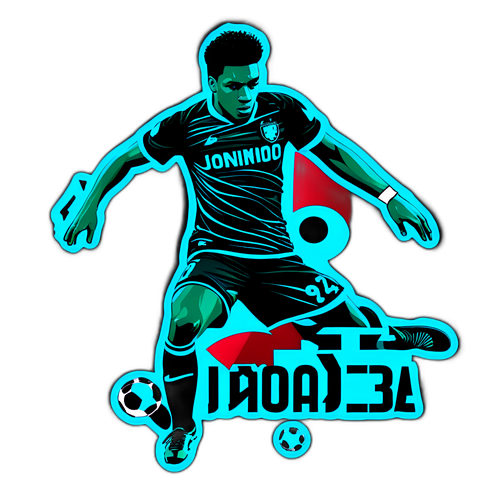 Sticker met Joao Pedro en Voetbalsilhouet