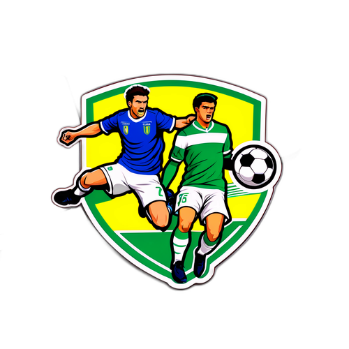 Stiker Dinamik Pertarungan Pasukan Bola Sepak Verona dan Sassuolo