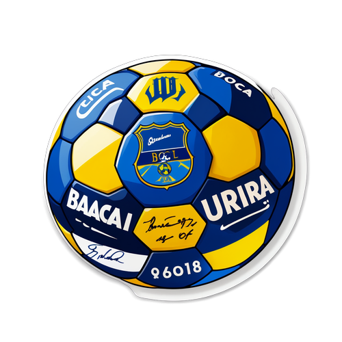 Sticker de balón de fútbol con firmas de jugadores importantes de Boca Juniors