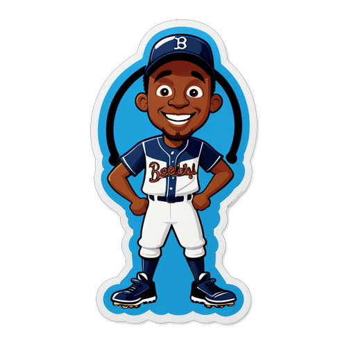 Playful Baseball Sticker of Will Benson