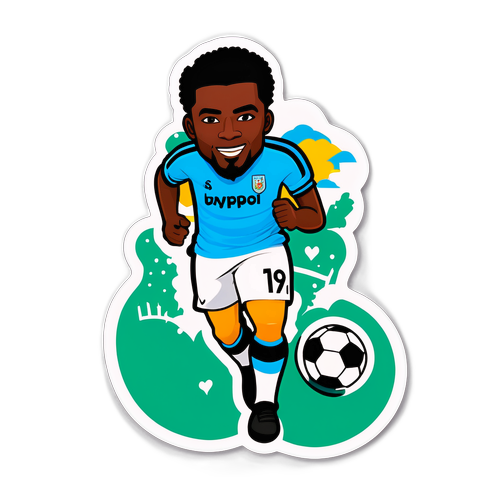Sticker Perjalanan Hugo Ekitike dalam Sukan Bola Sepak
