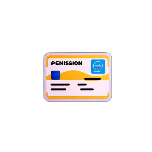 Милая иконка с пенсионной картой на фоне ярких осенних листьев