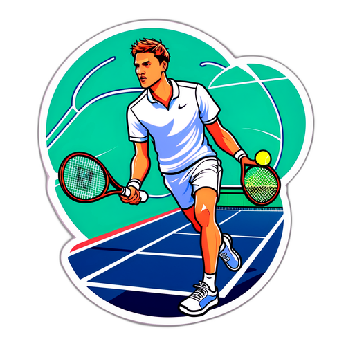 Jannik Sinner med kunstnerisk tennisbane