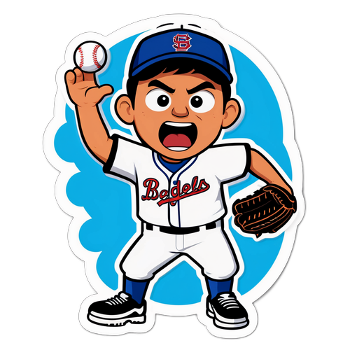 Playful Cartoon Baseball Pitcher