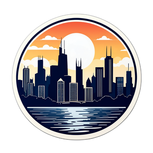 A cidade de Chicago em estilo minimalista