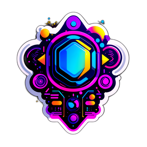 未来的なデザインのステッカー