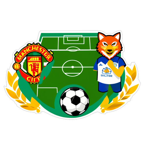 Adesivo de Campo de Futebol: Manchester United vs Leicester City