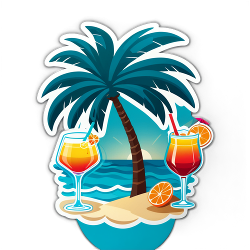 Autocollant de Plage de Chypre