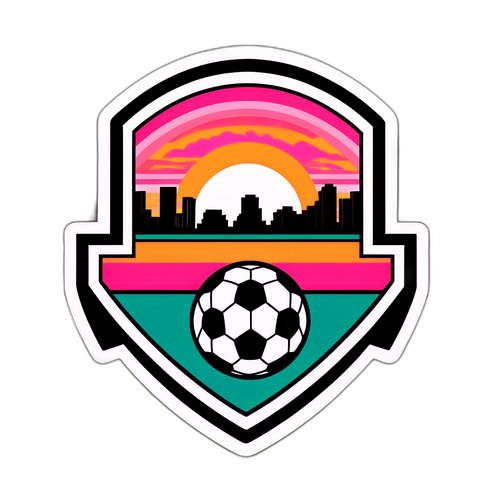 इंटर मियामी लोगो वाला स्टीकर