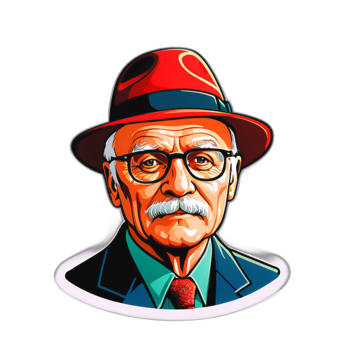 Портрет Никиты Михалкова с акцентом на очки и шляпу