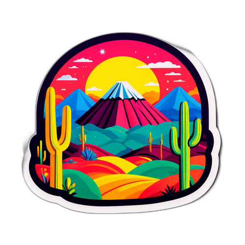 Стикер с мексиканским пейзажем