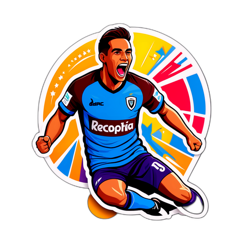 Sticker celebrando un gol de Deportivo Recoleta