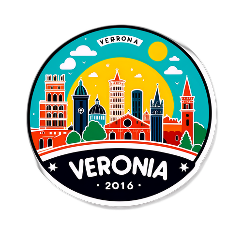 Skyline di Verona con Cultura Calcistica