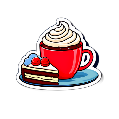 Ly trà nóng và bánh ngọt trong ngày lạnh