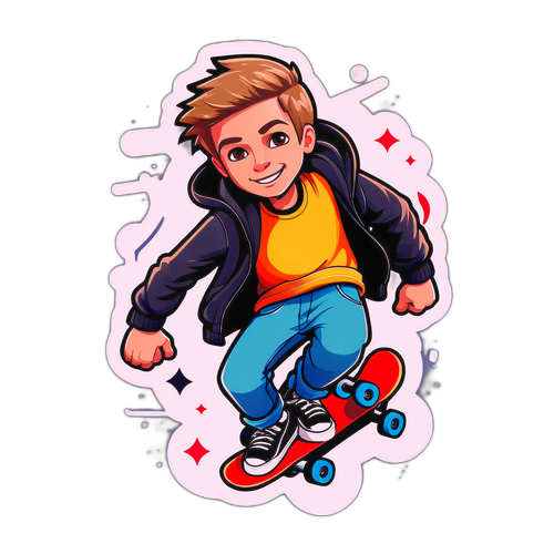 Speelse Skateboard Sticker