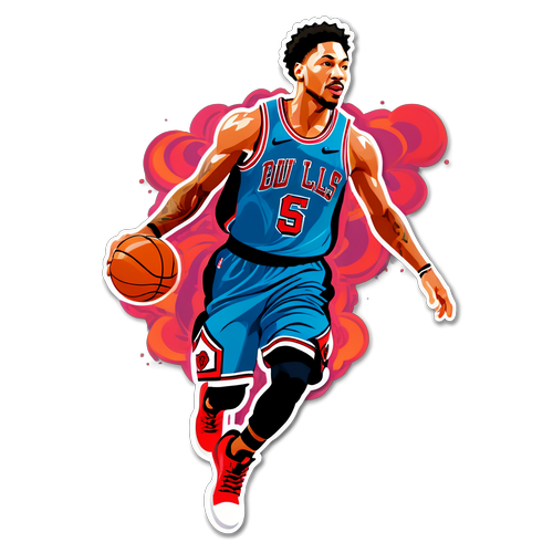 Sticker ng Derrick Rose na Gumagawa ng Signature Move