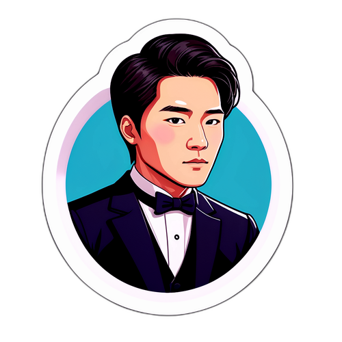 타크 현민의 세련된 모습 스티커 디자인
