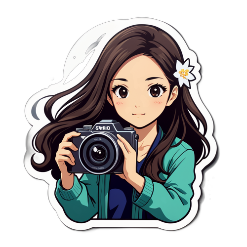 カメラを持つ志保のデザイン