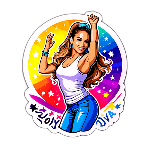 Kleurrijke sticker van een danseres