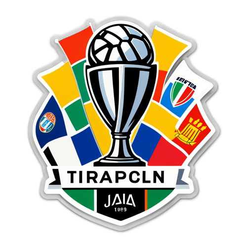 Sticker Trofi Serie A dengan Bendera Pasukan Utama