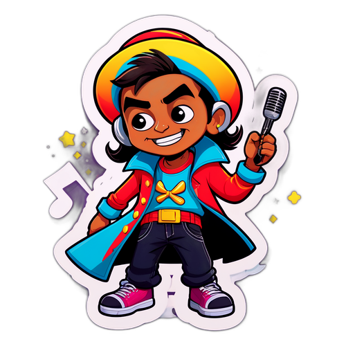 Maxx Morando stílusú figura élénk színekben