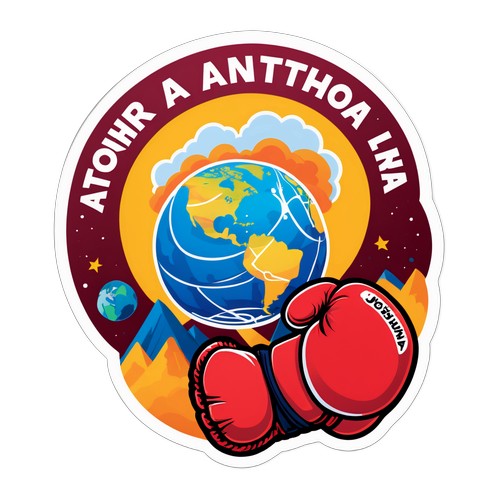 Autocolor colorat cu un mesaj de susținere pentru Anthony Joshua