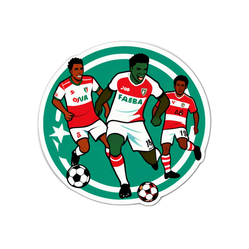 Sticker van een opwindende voetbalmatch tussen São Paulo en Fluminense