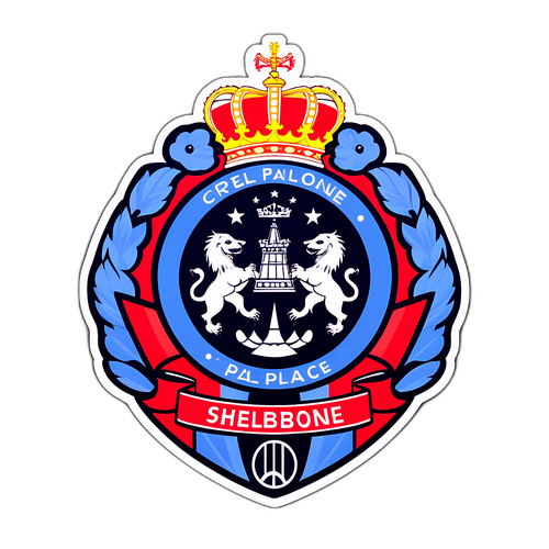 Сучасні герби клубів Шелбурн і Кристал Пелас у мінімалістичному стилі