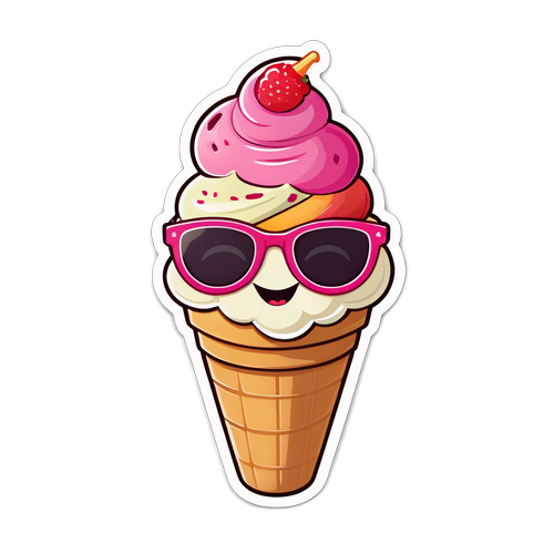 Masayang Karakter ng Ice Cream Cone