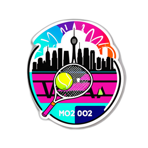 Vibrant Tennis Racket Sticker