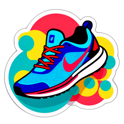 カラフルなランニングシューズのイラスト