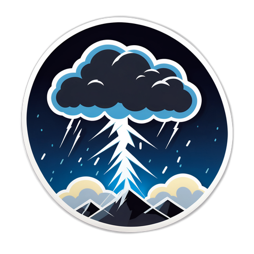 Gewitter-Sticker mit Blitz