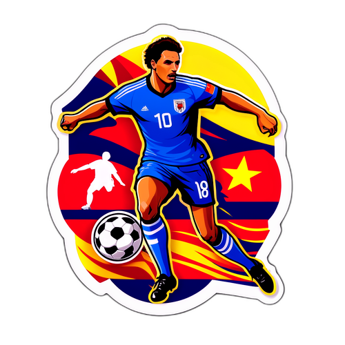 축구 역사적 순간 기념 그래픽 디자인 스티커