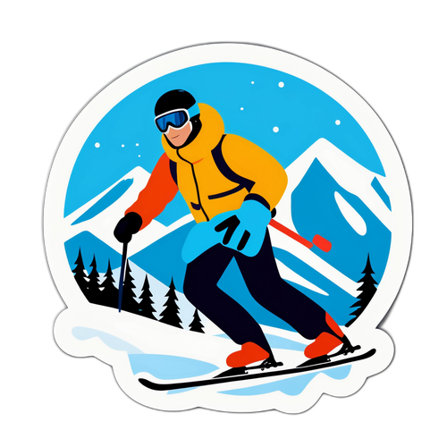 Aufkleber: Skiunfall auf der Planai