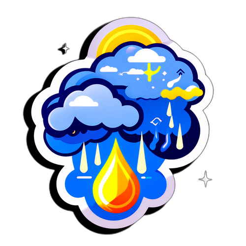 Stickerul prezintă vremea de mâine
