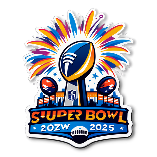 Colorful Super Bowl 2025 Sticker