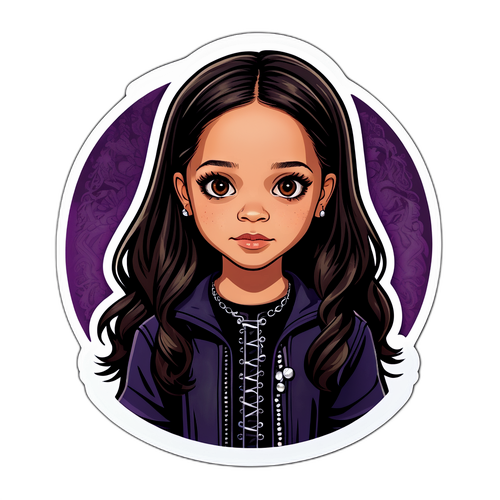 Adesivo Estilizado da Jenna Ortega como 'Wednesday'