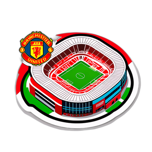 Stadion Manchester United z Fanami i Piłką