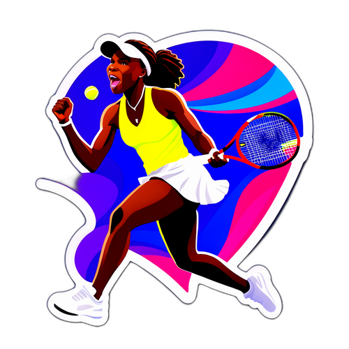 Diseño de un sticker de Venus Williams en acción